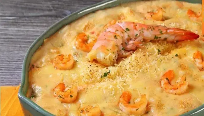 lasanha de camarão e salmão