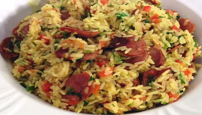 arroz completão na panela de pressão