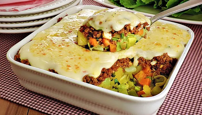 receita de gratinado de legumes com carne moída