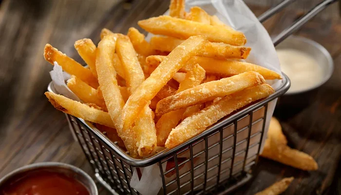 batata frita crocante e macia