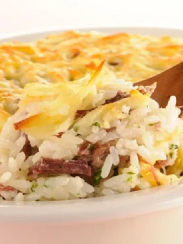 arroz de forno com carne seca
