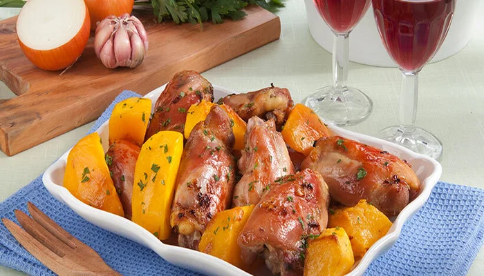 frango com abóbora