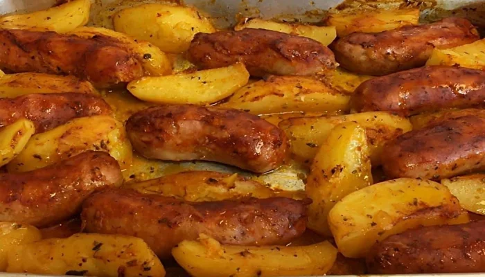 linguiça com batata assada no forno prática
