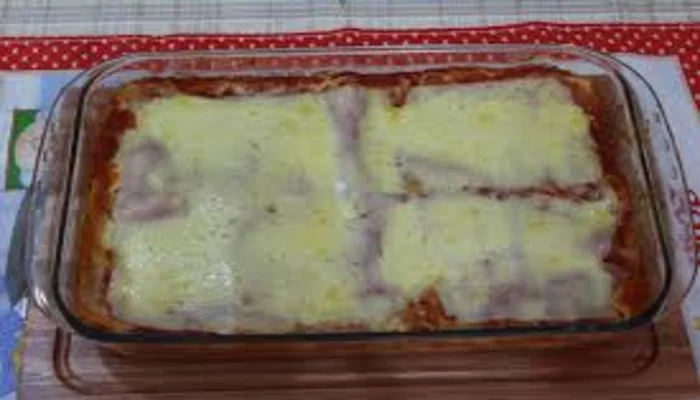 receita de lasanha de queijo e presunto com creme de leite
