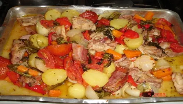 frango com legumes ao forno