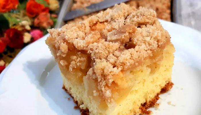 bolo de maçã com farofa cuca de maçã