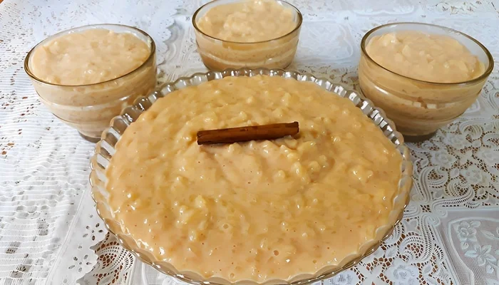 arroz doce cremoso com canela