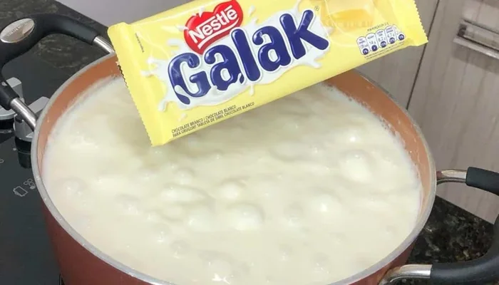 canjica com chocolate branco